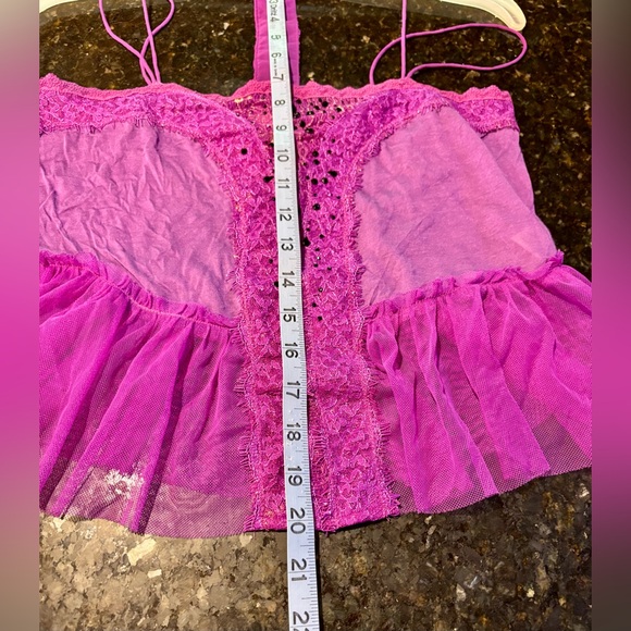 ⭐️Free People Rhinestone Whimsy Strappy Lace Camisole in Violet XS⭐️NWT RARE - Picture 10 of 10